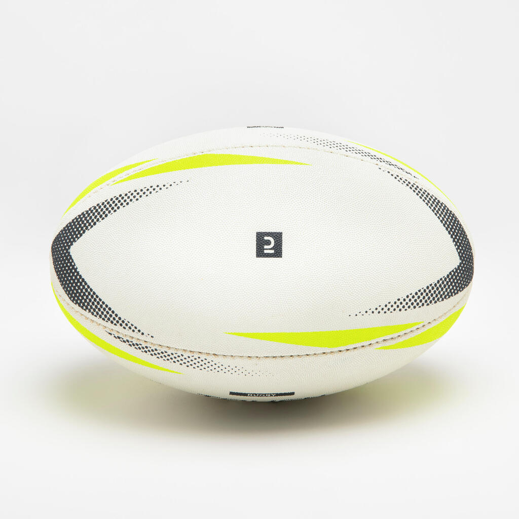 Rugby Ball R500 Touch Wet Grip Size 4 - White